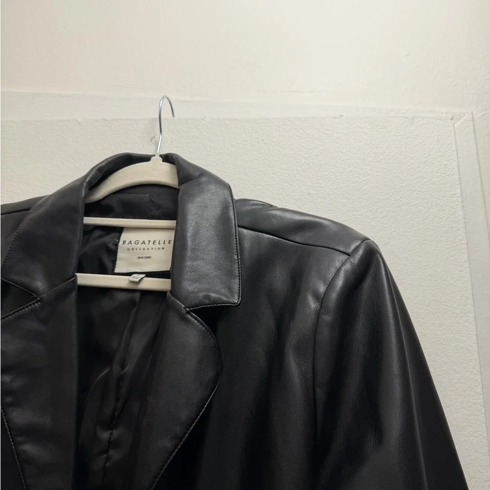 Bagatelle Black Leather Blazer